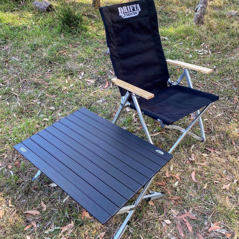 Load image into Gallery viewer, DRIFTA STOCKTON DELUXE RECLINING CAMP CHAIR BLACK