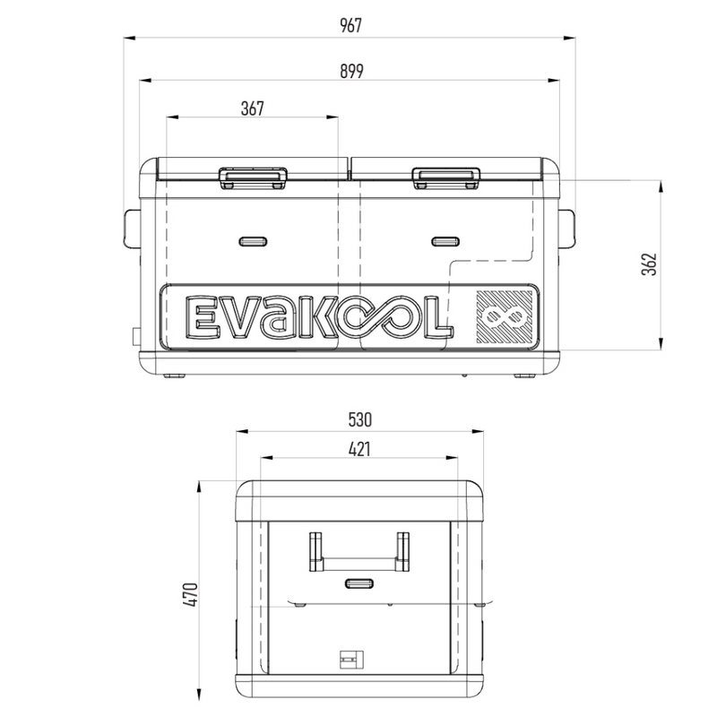 Load image into Gallery viewer, EVAKOOL DOWN UNDER II 95L DUAL ZONE MIDNIGHT BLACK