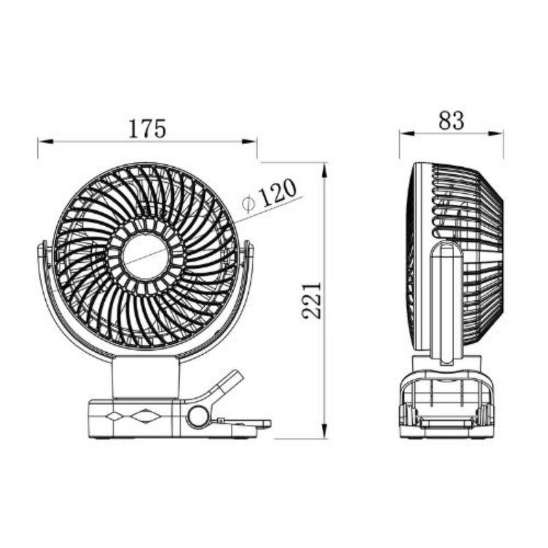 Load image into Gallery viewer, TRA WHITE USB PORTABLE CAMPING FAN WITH LED LIGHT AND REMOTE CONTROL
