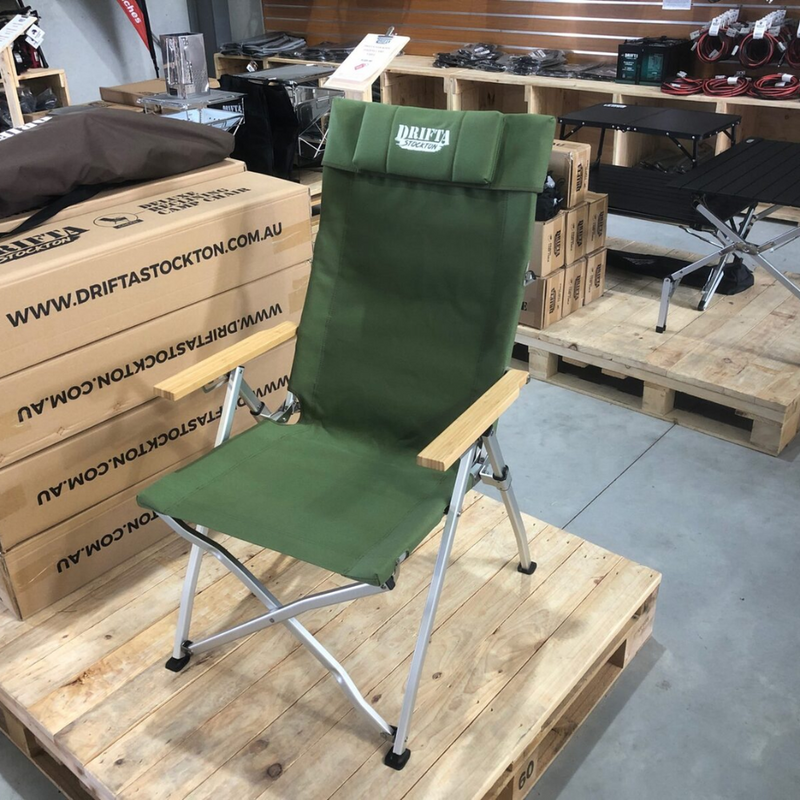 Load image into Gallery viewer, DRIFTA STOCKTON DELUXE RECLINING CAMP CHAIR GREEN