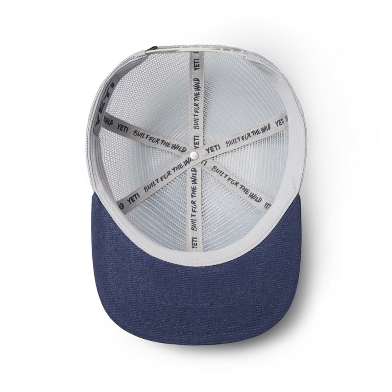 Load image into Gallery viewer, YETI VELCRO BADGE FLAT BRIM MESH HAT GRAY / NAVY