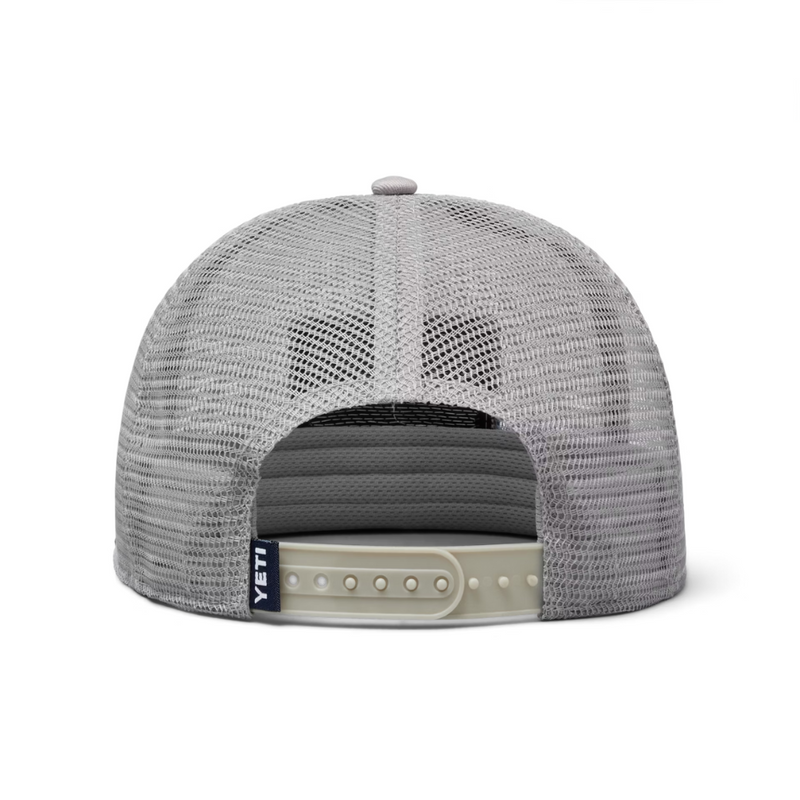 Load image into Gallery viewer, YETI VELCRO BADGE FLAT BRIM MESH HAT GRAY / NAVY