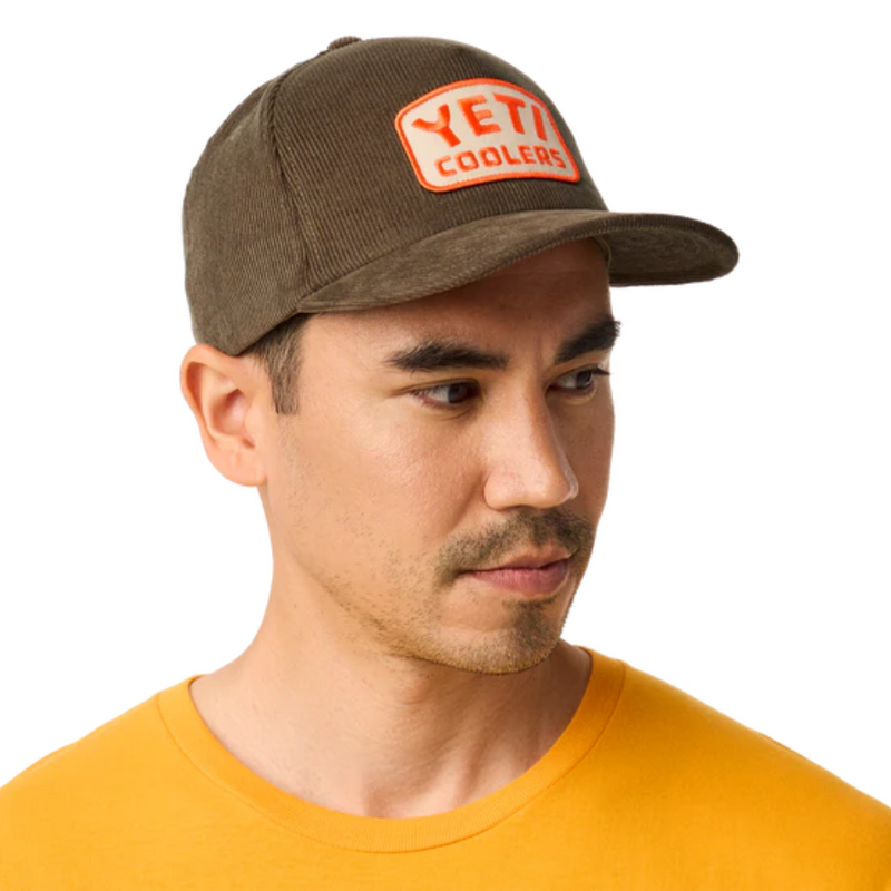 Load image into Gallery viewer, YETI WETLANDS CORDUROY SNAP BACK BROWN HAT
