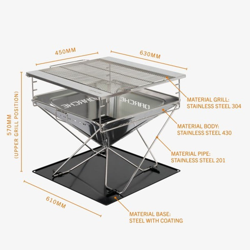 Load image into Gallery viewer, DARCHE BBQ 630 PORTABLE FIRE PIT