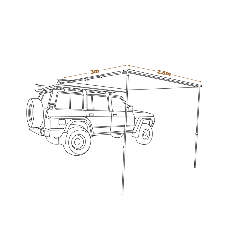 Load image into Gallery viewer, OZTRAIL BLOCKOUT AWNING 2.5M X 3M