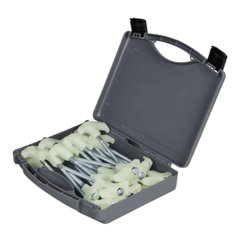 Load image into Gallery viewer, OZTRAIL SCREW IN TENT PEG SET 25 PIECE GLOW IN DARK