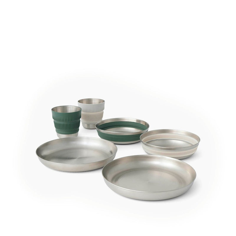 Load image into Gallery viewer, SEA TO SUMMIT DETOUR STAINLESS STEEL COLLAPSIBLE DINNERWARE SET (6 PIECE)