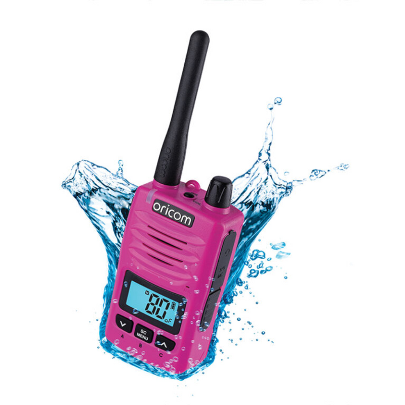 Load image into Gallery viewer, ORICOM DTX600 PINK WATERPROOF IP67 5 WATT HANDHELD UJF CB RADIO