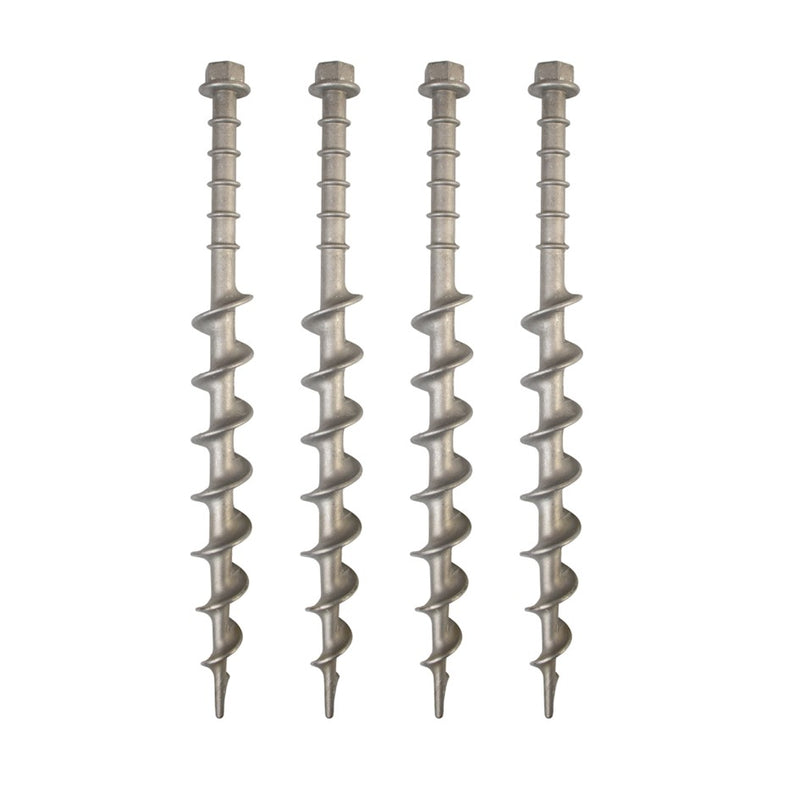 Load image into Gallery viewer, SUPEX LARGE ALLOY SCREW IN PEGS 4 PACK WITH GUY ROPE CLIP