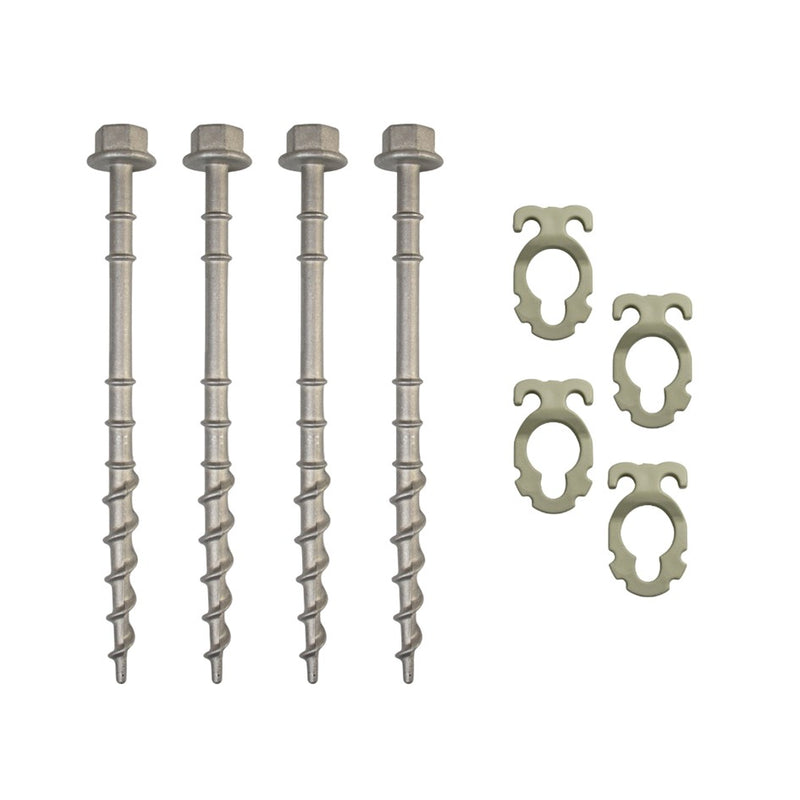 Load image into Gallery viewer, SUPEX MEDIUM ALLOY SCREW IN PEGS 4 PACK WITH GUY ROPE CLIP