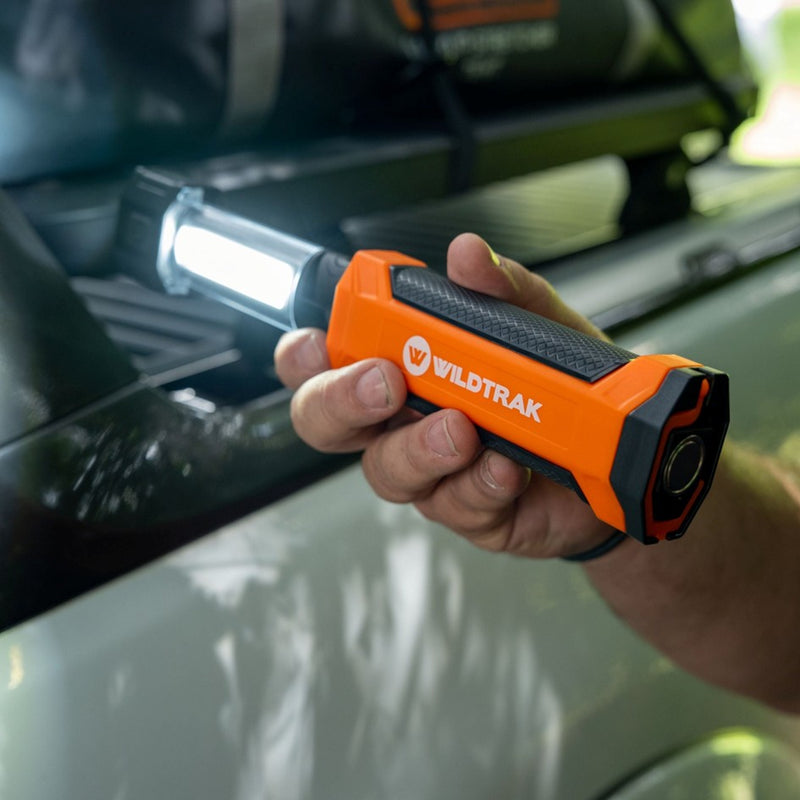 Load image into Gallery viewer, WILDTRAK RECHARGEABLE 300LM LED PULLOUT SWIVEL WORKLIGHT WITH FLASHLIGHT