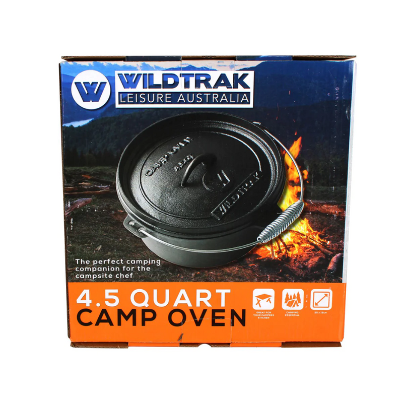 Load image into Gallery viewer, WILDTRAK CAMP OVEN CAST IRON 4.5 QUART