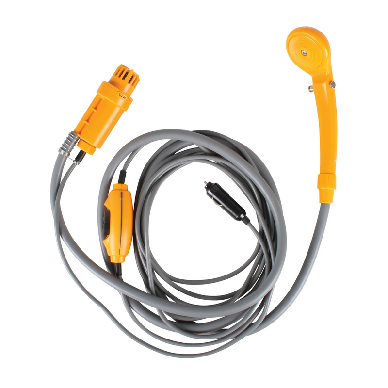 Load image into Gallery viewer, WILDTRAK 12V CAMP SHOWER WITH MESH BAG