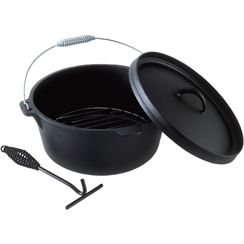 Load image into Gallery viewer, WILDTRAK CAMP OVEN CAST IRON 9 QUART 4 PIECE SET