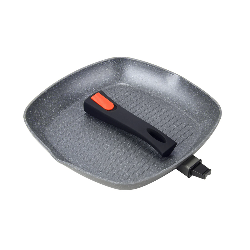 Load image into Gallery viewer, WILDTRAK COMPACT GRILL PAN 28CM NON STICK WITH DETACHABLE HANDLE