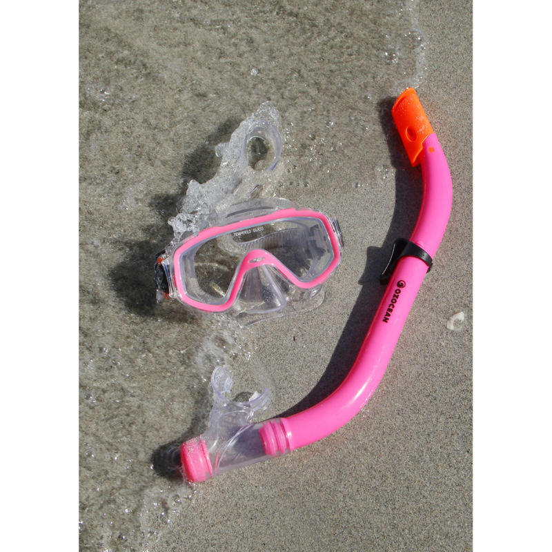 Load image into Gallery viewer, WILDTRAK MASK SNORKEL SET SHELLY KIDS PVC PINK