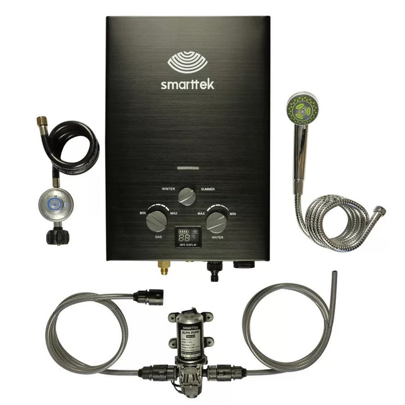 Load image into Gallery viewer, SMARTTEK BLACK HOT WATER SYSTEM WITH 6LPM PUMP PACK