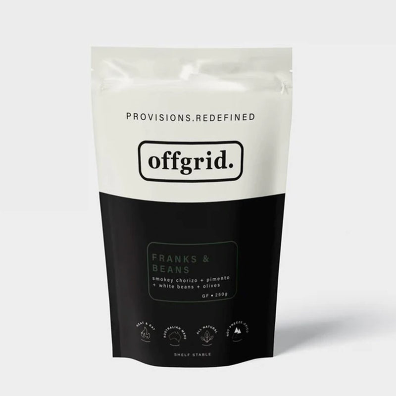 Load image into Gallery viewer, OFFGRID FRANKS AND BEANS 250 GRAMS