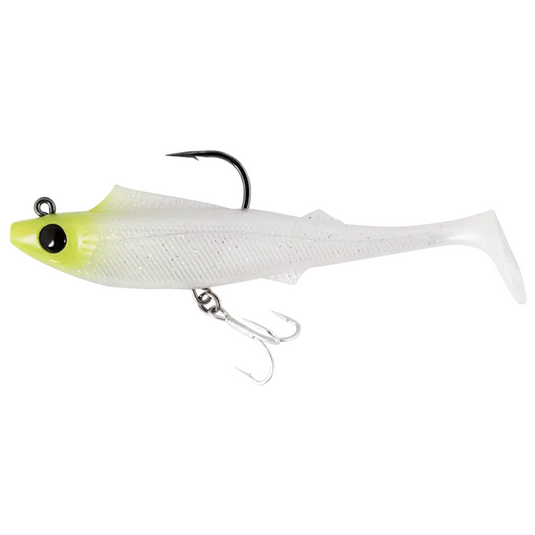 BERKLEY SHIMMA PRO RIG [SZ:5.5 INCH CLR:CHARTREUSE WHITE SILVER]