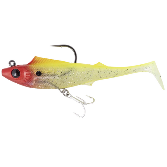 BERKLEY SHIMMA PRO RIG [SZ:6.5 INCH CLR:TOMMY RED HEAD]