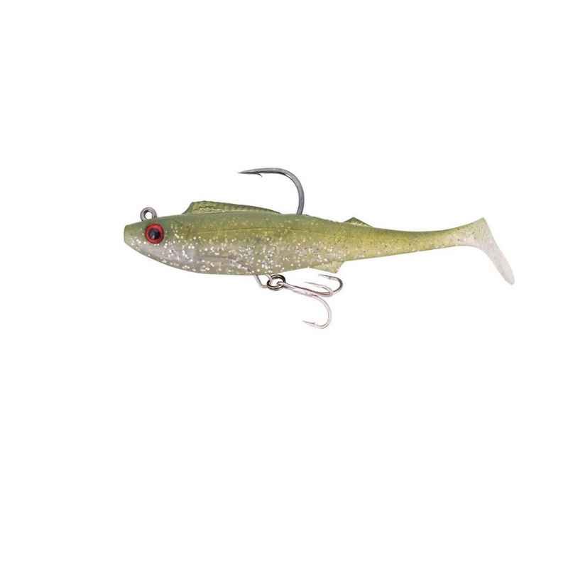Load image into Gallery viewer, BERKLEY SHIMMA PRO RIG [SZ:5.5 INCH CLR:OLIVE GLITTER]
