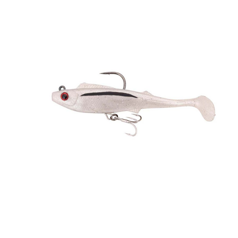 Load image into Gallery viewer, BERKLEY SHIMMA PRO RIG [SZ:5.5 INCH CLR:PEARL WHITE SILVER]

