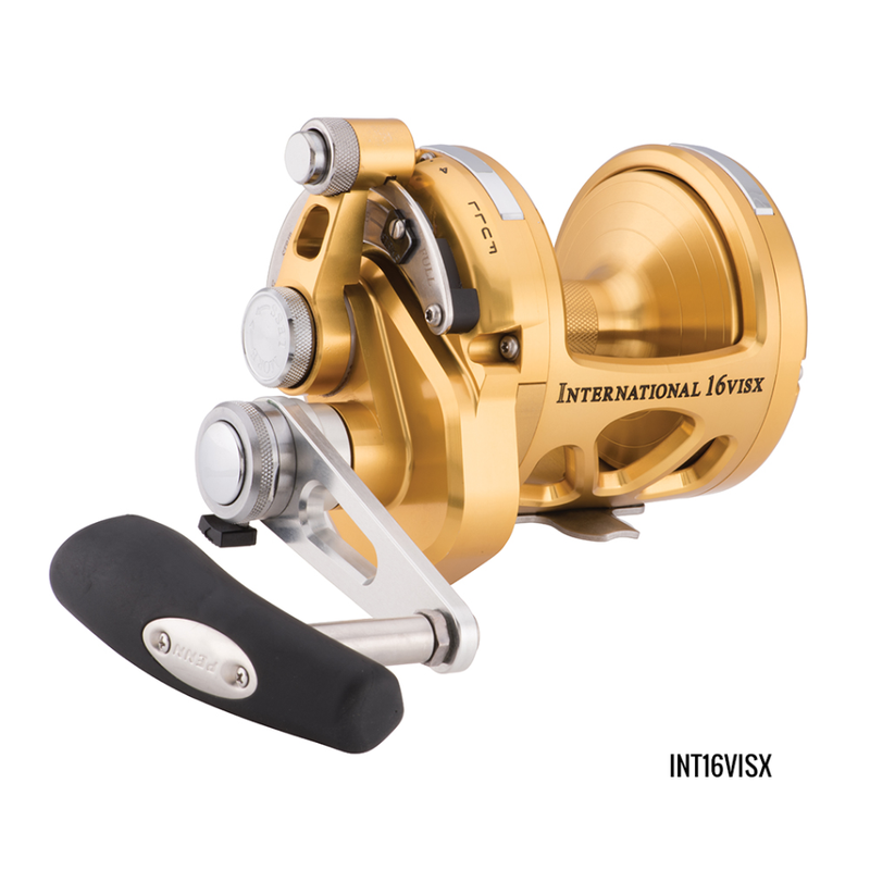 Load image into Gallery viewer, PENN INTERNATIONAL VISX OVERHEAD LEVER DRAG REEL [SZ:16VISX GOLD]
