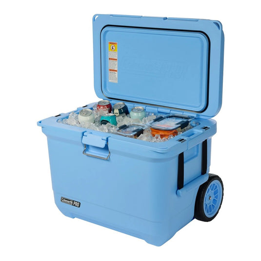 COLEMAN COOLER PRO 52L WHEELED HARD COOLER BLUE SKY