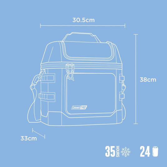 COLEMAN COOLER PRO 24 CAN SOFT COOLER BLUE SKY 