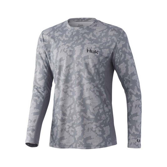 HUK ICON X RUNNING LAKES LONG SLEEVE SHIRT MENS [CLR:OVERCAST GREY SZ:2X-LARGE]