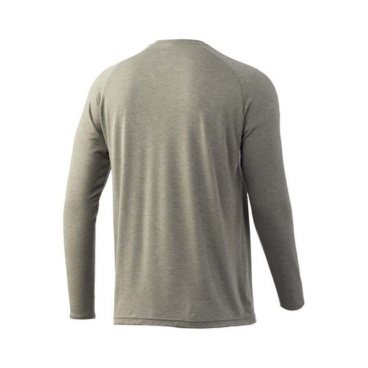 HUK WAYPOINT LONG SLEEVE TEE SHIRT MENS [CLR:MOSS SZ:2X-LARGE]