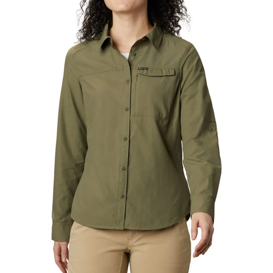 COLUMBIA SILVER RIDGE 2.0 LONG SLEEVE SHIRT WOMENS [CLR:STONE GREEN SZ:X-SMALL]
