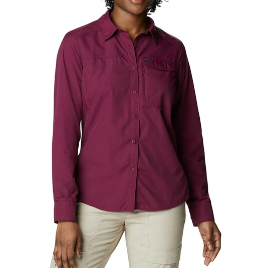 COLUMBIA SILVER RIDGE 2.0 LONG SLEEVE SHIRT WOMENS [CLR:MARIONBERRY SZ:LARGE]