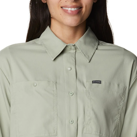 COLUMBIA WOMENS SILVER RIDGE LONG SLEEVED SHIRT [CLR:SAFARI SZ:LARGE]
