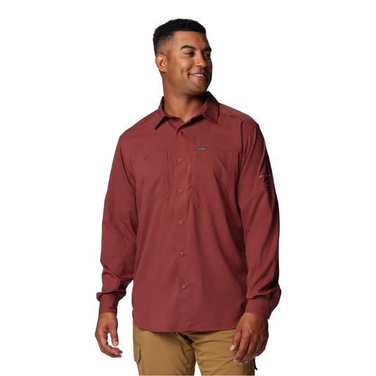 COLUMBIA SILVER RIDGE UTILITY LITE LONG SLEEVE SHIRT MENS [CLR:SPICE SZ:X-SMALL]