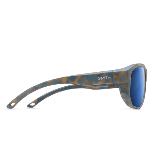 SMITHS OPTICS OUTRIGGER MATTE FLINT/TARMAC TORTOISE CHROMAPOP GLASS POLARIZED DARK BLUE MIRROR