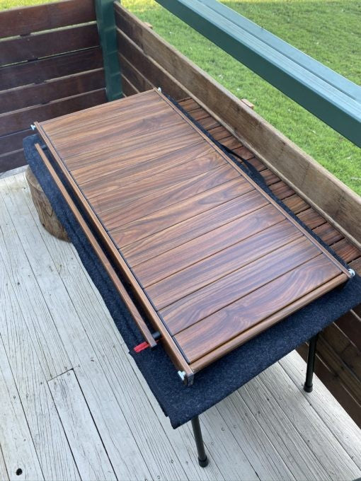 DRIFTA STOCKTON WOODGRAIN LOOK ALUMINIUM TABLE