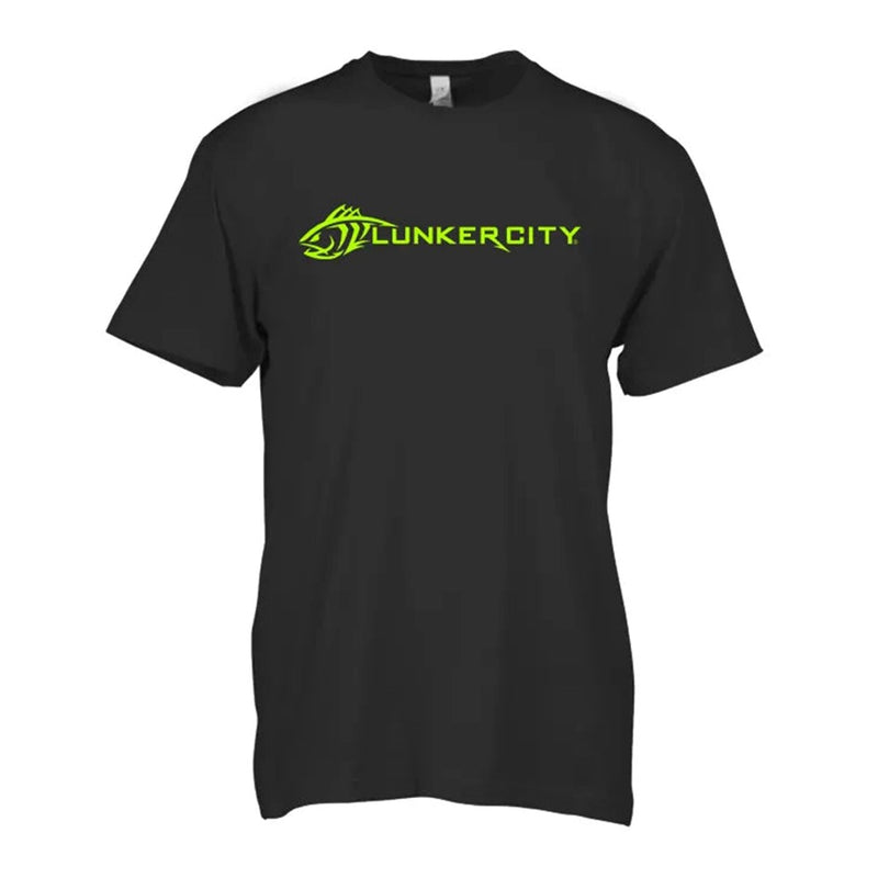 Load image into Gallery viewer, LUNKER CITY T-SHIRT [CLR:BLACK/CHARTREUSE SZ:2X-LARGE]
