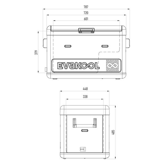EVAKOOL DOWN UNDER II 65L DUAL ZONE MIGNIGHT BLACK