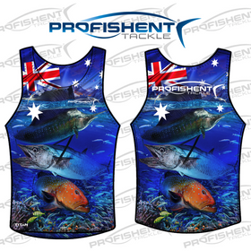 PROFISHENT KIDS SUBLIMATED SINGLET OZ NORTHERN BLUE WATER [SZ:10]