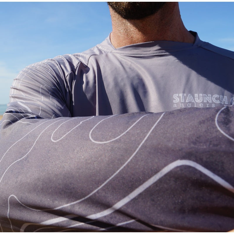 Load image into Gallery viewer, STAUNCH CRAB GREY CONTOUR UPF50+ LONG SLEEVE FISHING SHIRT MENS [SZ:2X-LARGE]
