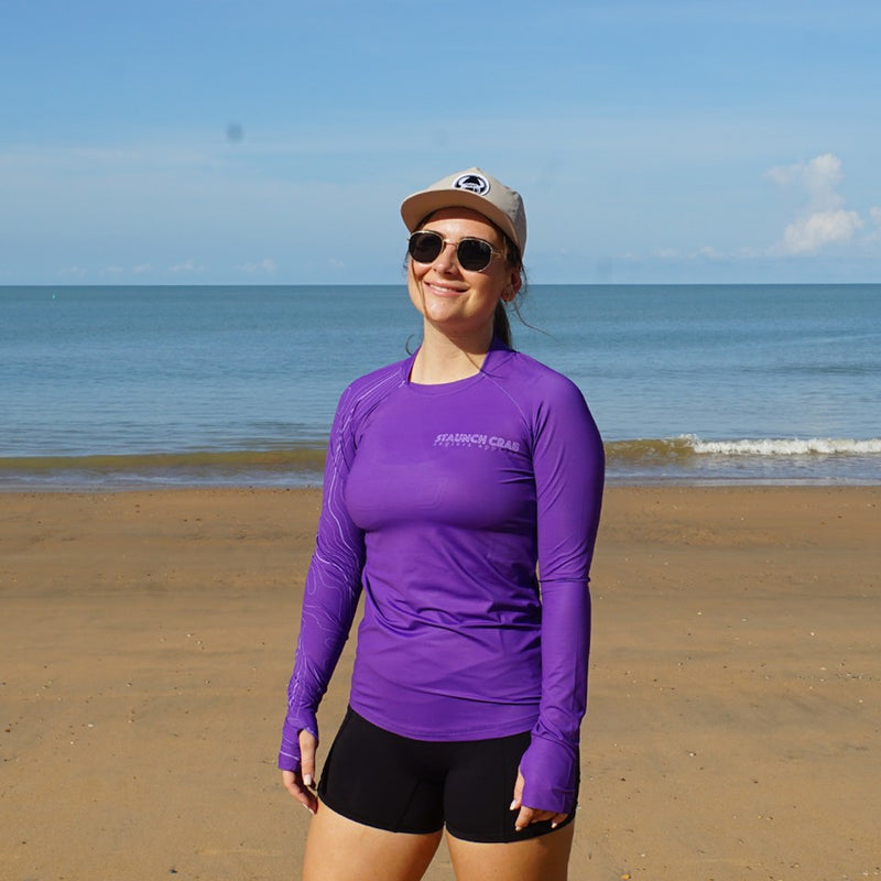 Load image into Gallery viewer, STAUNCH CRAB WOMENS VIOLET CONTOUR UPF50+ LONG SLEEVE FISHING SHIRT [SZ:X-LARGE]
