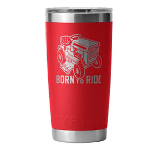 YETI RAMBLER 20OZ WITH MAGSLIDER BORN TO RIDE [CLR:RESCUE RED]