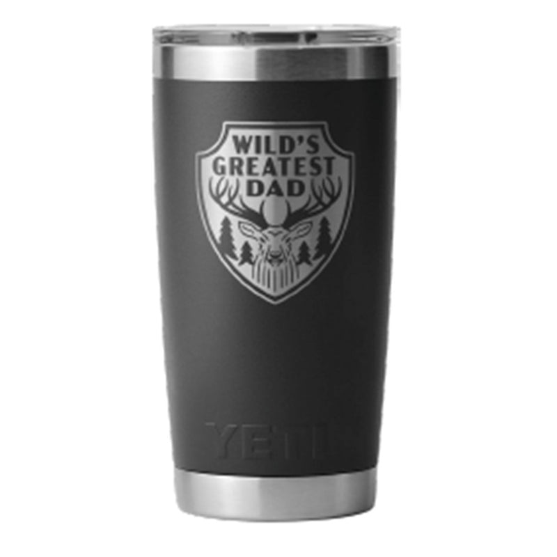 Load image into Gallery viewer, YETI RAMBLER 20OZ WITH MAGSLIDER WILDS GREATEST DAD [CLR:BLACK]
