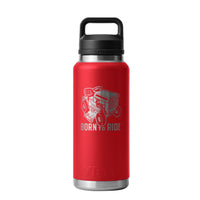 YETI RAMBLER BOTTLE 36OZ BORN TO RIDE [CLR:RESCUE RED]