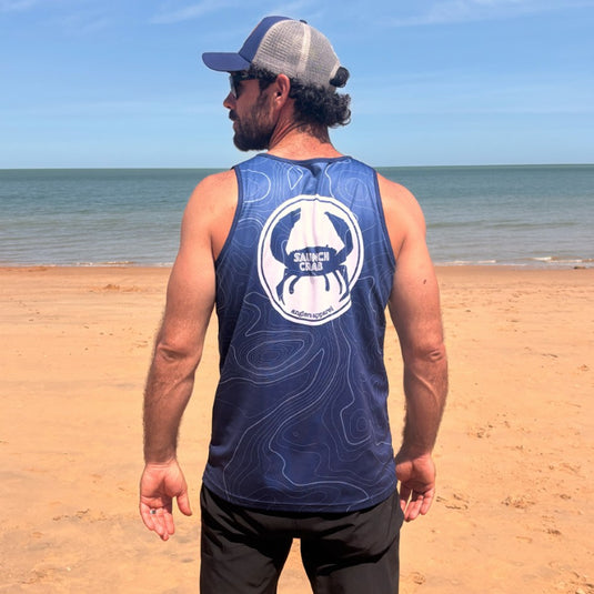 STAUNCH CRAB MENS BLUE CONTOUR SINGLET [SZ:SMALL]