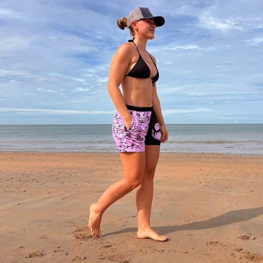 STAUNCH CRAB CHASE TO CHILL SHORTS BLACK & PINK [SZ:X-LARGE]