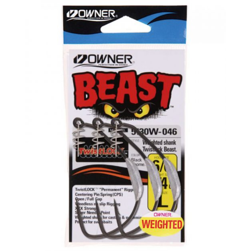 Load image into Gallery viewer, OWNER BEAST HOOK WEIGHTED [SZ:#4/0 WEIGHT:3.5G]
