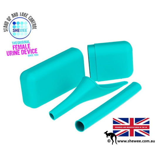 SHEWEE EXTREME FEMALE URINATION DEVICE WITH CASE & TUBE [CLR:AQUA]