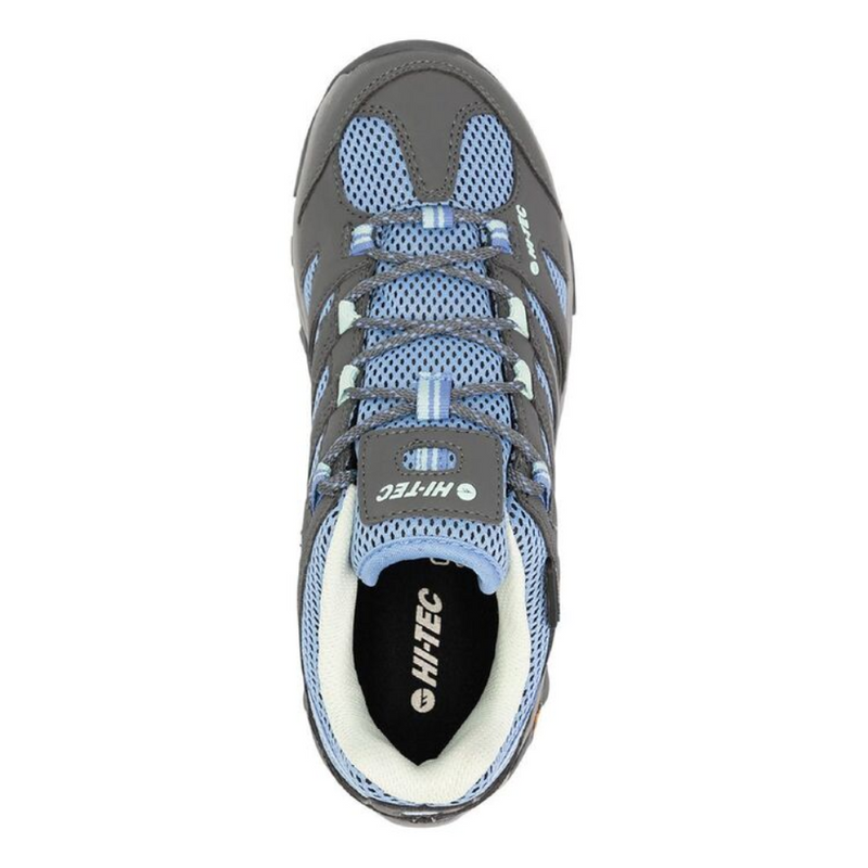 Load image into Gallery viewer, HI-TEC TARANTULA LOW WP HIKING SHOES WOMENS [CLR:GREY/CHARCOAL/CORNFLOWER SZ:11]
